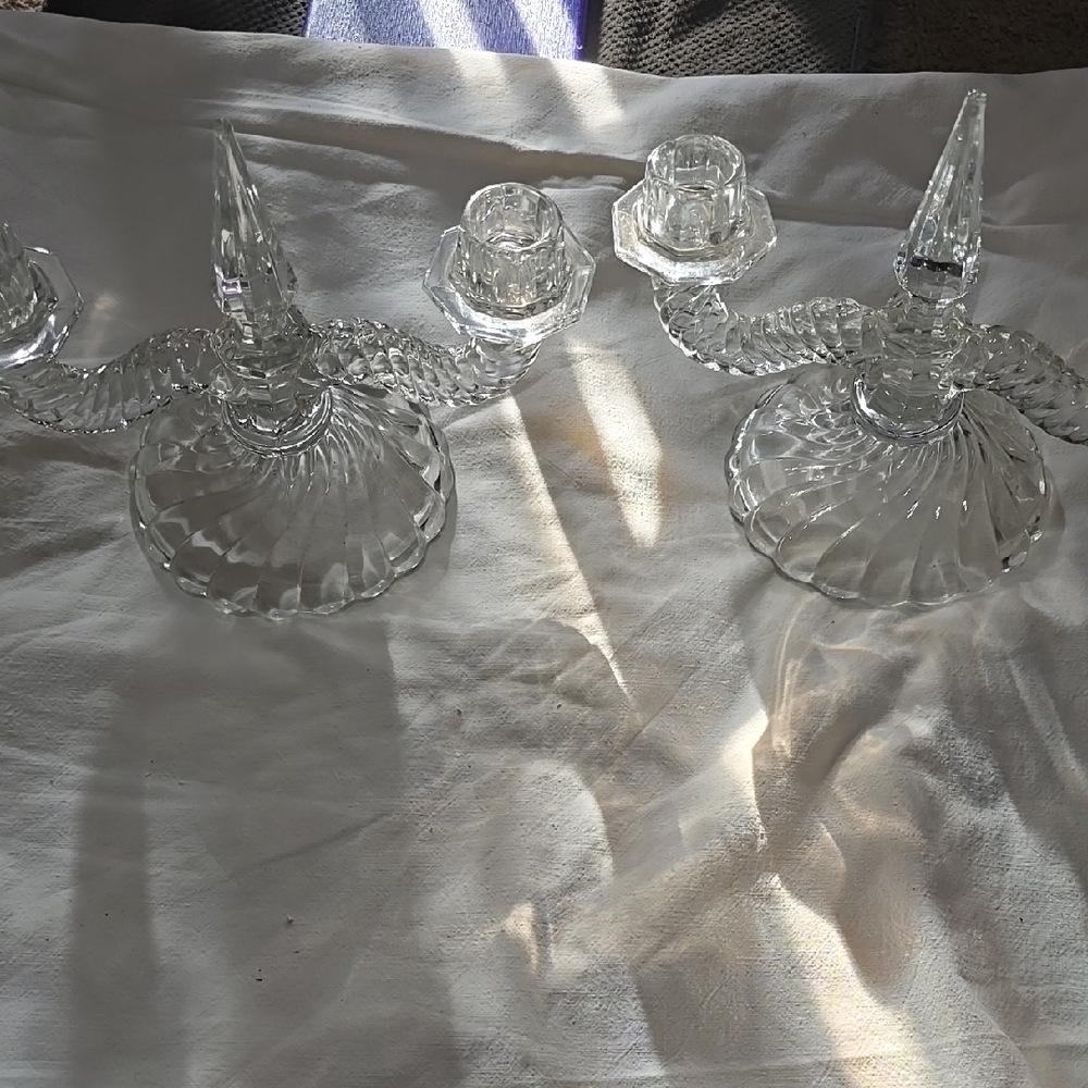 Elegant Crystal Candle Holders